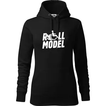 Dámská mikina Roll model - Mikina dámská Cape s kapucí - L ( Černá )