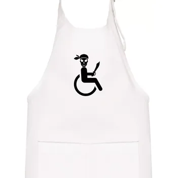 Kuchyňská zástěra Pirát vozíčkář - Dětská zástěra na vaření - Univerzální velikost ( Bílá )