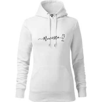 Dámská mikina Nevěsta bílé víno - Mikina dámská Cape s kapucí - XL ( Bílá )