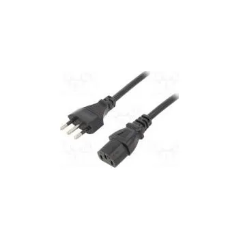 Napájecí kabel Kabel zástrčka CEI 23-50 (L),IEC C13 zásuvka PVC 1m černá