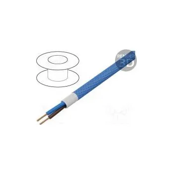 elektrický kabel Vodič H03VV-F,OMY kulatý lanko Cu 2x0,75mm2 textilní modrá