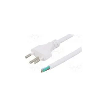 Napájecí kabel Kabel vodiče,vidlice SEV-1011 (J) PVC 3m bílá 3G1mm2 10A