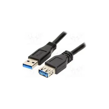 Elektrická zásuvka Kabel USB 3.0 USB A zásuvka, USB A vidlice niklovaný 1m černá