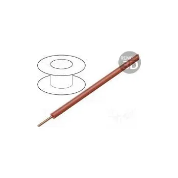 elektrický kabel Vodič drát Cu 0,2mm2 červená PVC 60V 100m