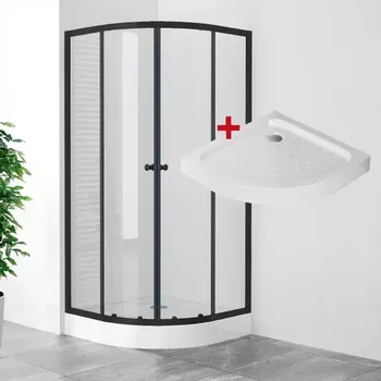 POINT BLACK LOR 80 Clear Čtvrtkruhový sprchový kout s akrylátovou vaničkou