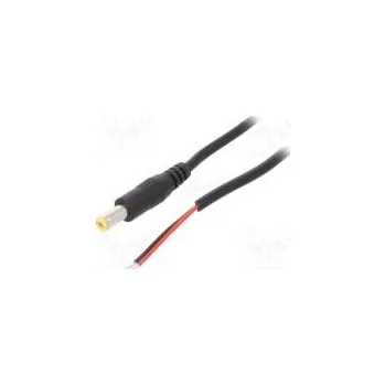 Napájecí kabel Kabel vodiče,DC 5,5/2,1 zástrčka přímý 0,5mm2 černá 3m