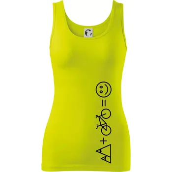 Dámské tričko Hory kolo úsměv - Dámské tílko - 2XL ( Limetková )