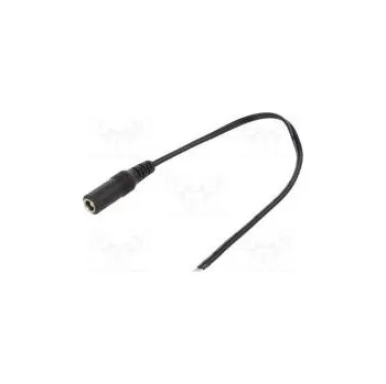 Napájecí kabel Kabel vodiče,DC 5,5/2,5 zásuvka přímý 0,5mm2 černá 0,25m