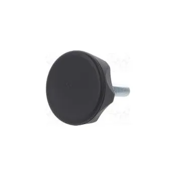 Knoflík Nastavovací kolečko Ø 45mm Vněj.závit M8 30mm Víčko černá