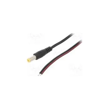 Napájecí kabel Kabel vodiče,DC 5,5/2,1 zástrčka přímý 0,5mm2 černá 1,5m