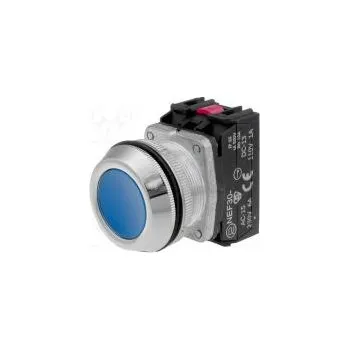 vypínač Přepínač tlačítkový 1-polohové NC + NO 30mm modrá IP56