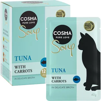 Krmivo pro kočku 12x40g Cosma Soup - Tuňák s karotkou
