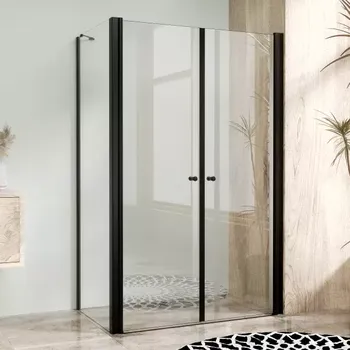 WellMall BETA COMBI Black 90x90 Clear Čtvercový sprchový kout bez vaničky Sklo Černá