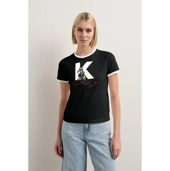 Dámské tričko TRIČKO KARL LAGERFELD KL X DISNEY PETITE T-SHIRT BLACK
