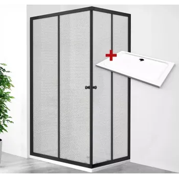 POINT BLACK ROCKY 110x80 Grape Obdélníkový sprchový kout s mramorovou vaničkou