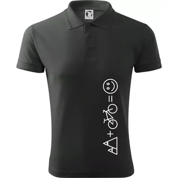 Pánská košile Hory kolo úsměv - Polokošile pánská Pique Polo 203 - 4XL ( Tmavá břidlice (šedá se zeleným nádechem) )