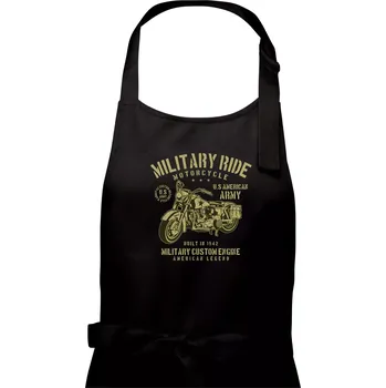 Kuchyňská zástěra Military Ride - Dámská zástěra na vaření - Univerzální velikost ( Černá )