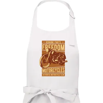 Kuchyňská zástěra Motorcycles freedom - Pánská zástěra na vaření - Univerzální velikost ( Bílá )