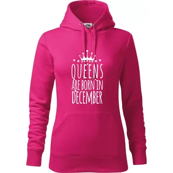 Dámská mikina Queens are born in December - Mikina dámská Cape s kapucí - L ( Purpurová )
