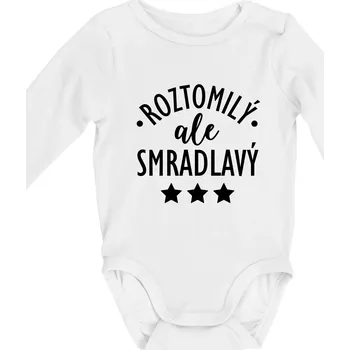 Kojenecký body Roztomilý, ale smradlavý - Body kojenecké s dlouhým rukávem - Dlouhý r. 3-6 měs ( Bílá )