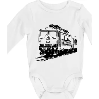 Kojenecký body Vlak 363 - Body kojenecké s dlouhým rukávem - Dlouhý r. do 3 měs ( Bílá )