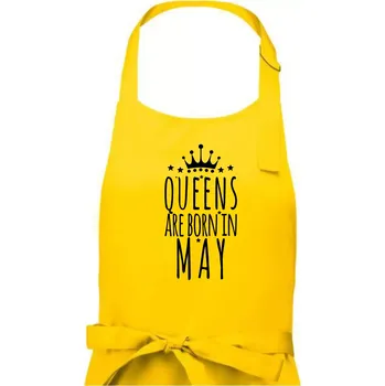 Kuchyňská zástěra Queens are born in May - Dámská zástěra na vaření - Univerzální velikost ( Žlutá )