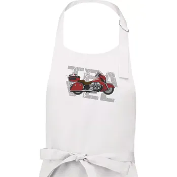 Kuchyňská zástěra Cestovní motorka Amerika červená - Pánská zástěra na vaření - Univerzální velikost ( Bílá )