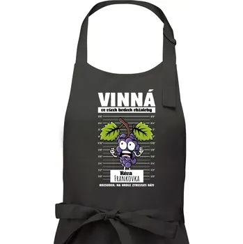 Kuchyňská zástěra Vinná réva odsouzena Frankovka - Pánská zástěra na vaření - Univerzální velikost ( Dřevěné uhlí )