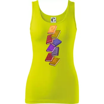 Dámské tričko Knihomol letící knihy - Dámské tílko - 2XL ( Limetková )