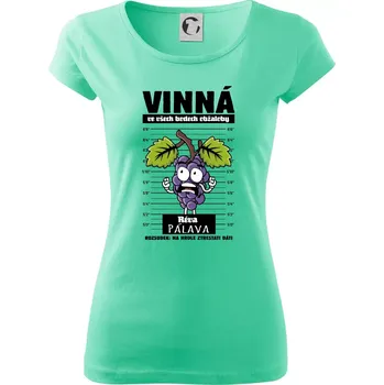 Dámské tričko Vinná réva odsouzena Pálava - Dámské triko Pure - XS ( Mátová )
