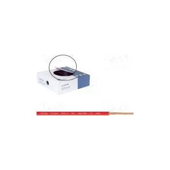 elektrický kabel Vodič BiTOne lanko Cu 6mm2 červená PVC 450/750V 100m Třída 5