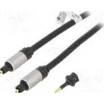 Kabel Toslink vidlice,z obou stran 3m Povrch zlacený černá