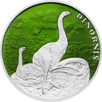 Stříbrná mince Doba ledová - Pták moa stand
