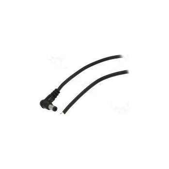 elektrický kabel Kabel vodiče,DC 0,7/2,35 zástrčka úhlový 0,5mm2 černá 1,5m