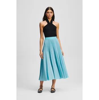 Dámská sukně SUKNĚ KARL LAGERFELD COMMERCIAL PLEATED SKIRT STILL WATER