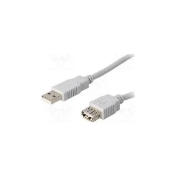 Datový kabel Kabel USB 2.0 USB A zásuvka, USB A vidlice 1,8m šedá Žíla Cu