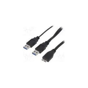 Elektrická zásuvka Kabel USB 3.0 USB A zásuvka, USB A vidlice x2 niklovaný 1m
