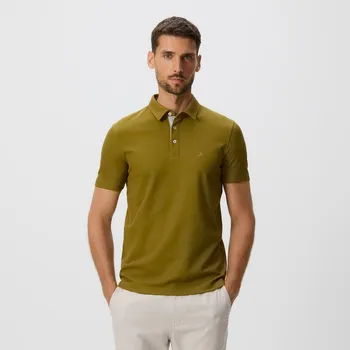 Pánské tričko Reserved - Polo regular - světle olivová - 279EF-81X - 279EF-81X-S