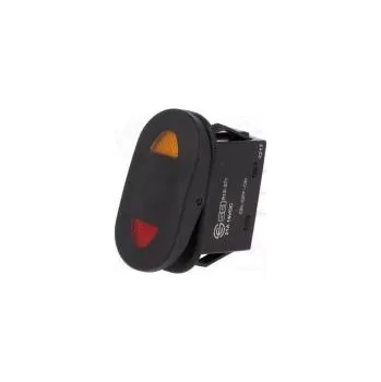 vypínač ROCKER SP3T pol 3 ON-OFF-ON 21A/14VDC černá LED 14VDC,bodové