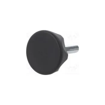 Nábytkové kování Nastavovací kolečko Ø 45mm Vněj.závit M10 40mm Víčko černá