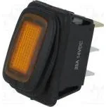 ROCKER SPST pol 2 OFF-ON 16A/12VDC oranžová IP65 LED 12VDC