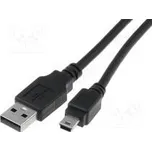 Kabel USB 2.0 USB A vidlice, USB B mini vidlice niklovaný 3m