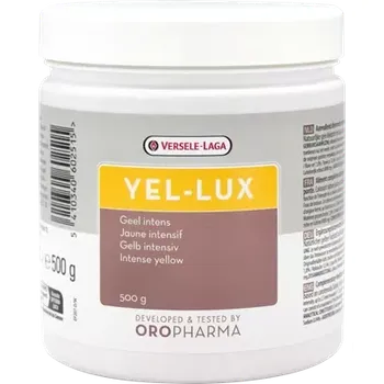 Krmivo pro ptáka Versele-Laga Yel-Lux 500g (Přírodní žluté barvivo na bázi karotenoidů (lutein).)
