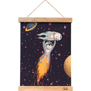Dekorace do dětského pokoje Skibi Art print A4 dub - Fretky z Marsu