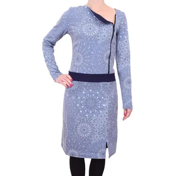 Dámské šaty Teplé dámské šaty Fashion Mam 775 modré velikost L