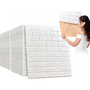 Tapeta Panel samolepící pěnová tapeta 3D bílá cihla sada 20 kusu dlaždic