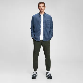 Pánská košile Košile GAP Ls 1 Pkt Denim Shirt Medium Indigo M