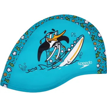 Plavecká čepice Speedo Printed Polyester Cap - chima azure blue/fluro green