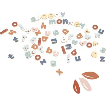 Dřevěná hračka Speedy Monkey Magnetic Letters (60 pieces)