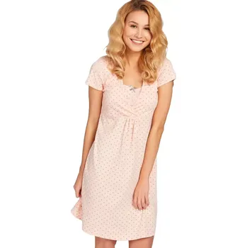 Dámská noční košile Noční košile vhodná i na kojení Muzzy Puntík meruňková velikost XXL